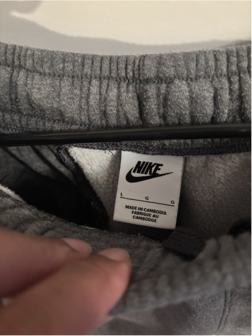 Nike Mens Club Fleece Joggers Grey Heather Sweatpants Tapered Large Pants - Picture 4 of 7
